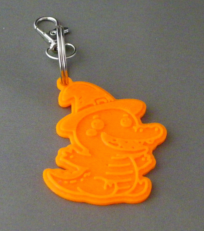 (image for) 3D Prints - Krokodil Sleutelhanger 2 - Zonnig Oranje (Sunny Orange)