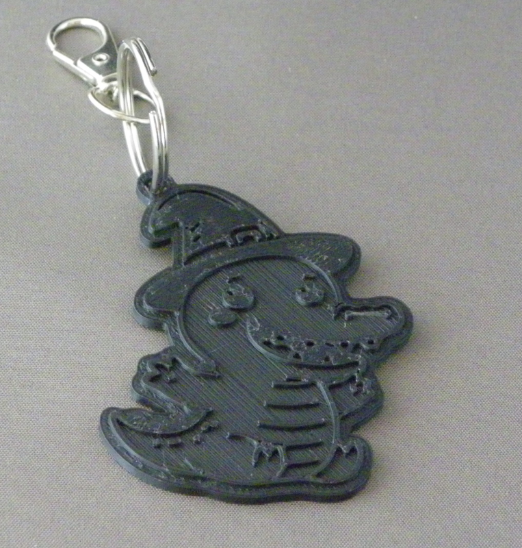 (image for) 3D Prints - Krokodil Sleutelhanger 2 - Zwart (Black)