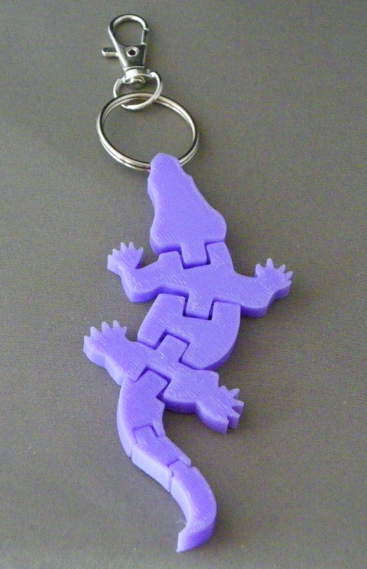 (image for) 3D Prints - Krokodil Sleutelhanger 3 - Paars (Purple)