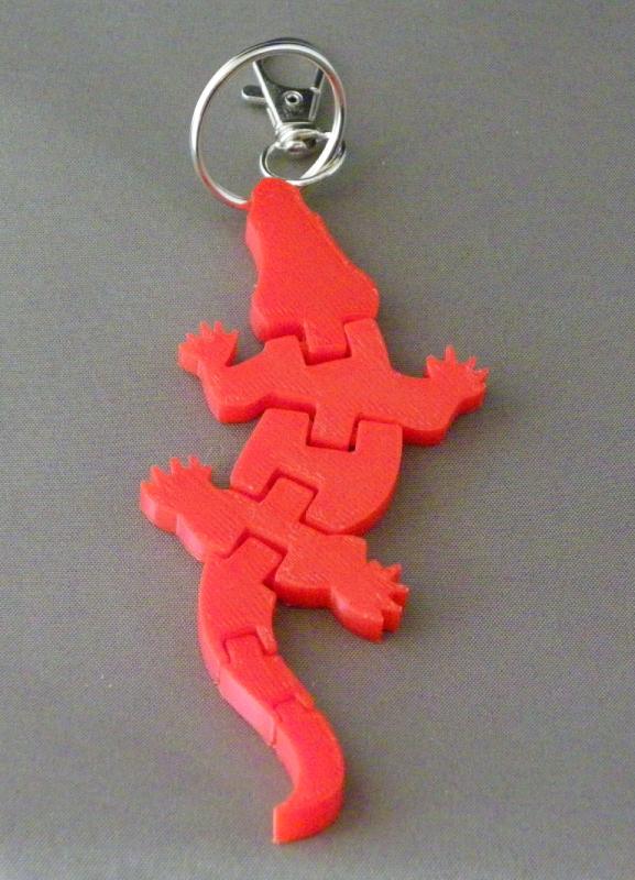 (image for) 3D Prints - Krokodil Sleutelhanger 3 - Rood (Red)