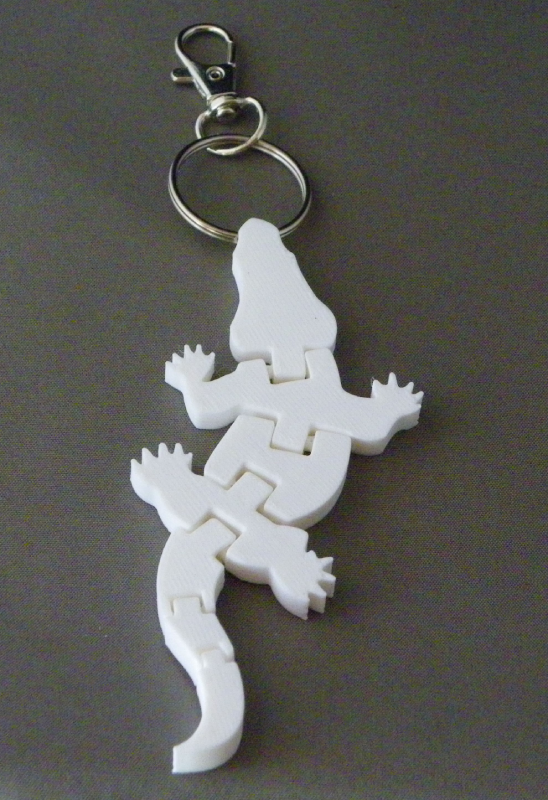 (image for) 3D Prints - Krokodil Sleutelhanger 3 - Wit (White)