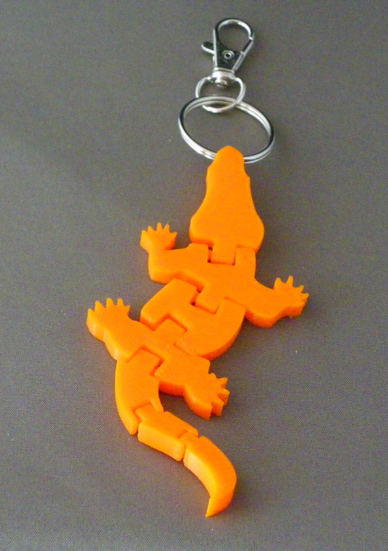 (image for) 3D Prints - Krokodil Sleutelhanger 3 - Zonnig Oranje (Sunny Orange)