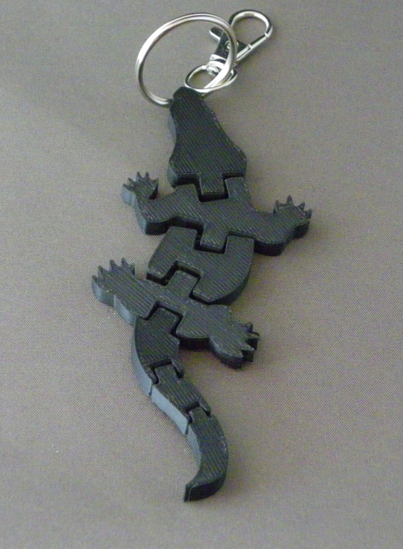 (image for) 3D Prints - Krokodil Sleutelhanger 3 - Zwart (Black)