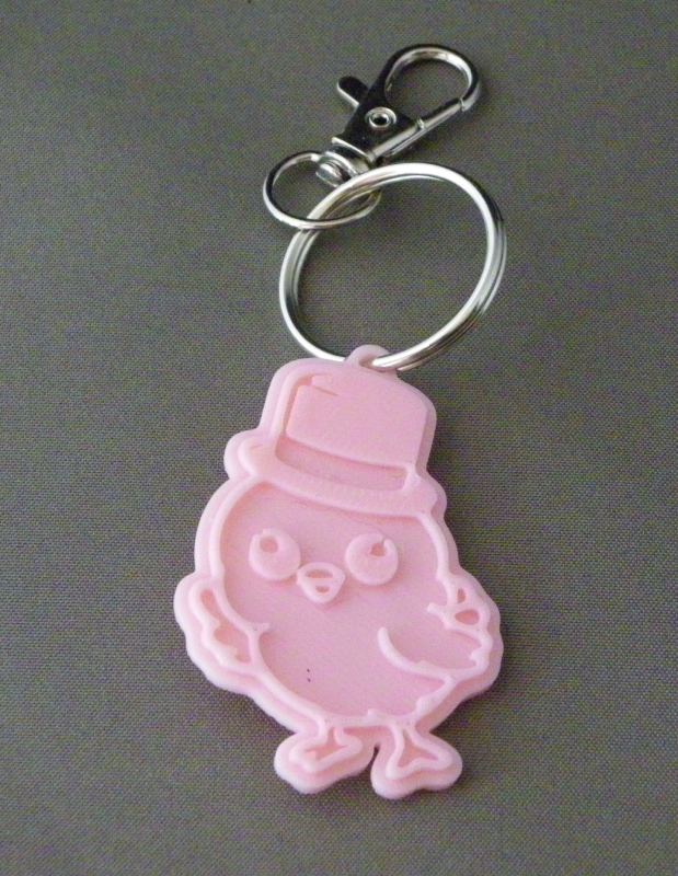 (image for) 3D Prints - Kuiken Sleutelhanger 1 - Kersenroze (Sakura Pink)