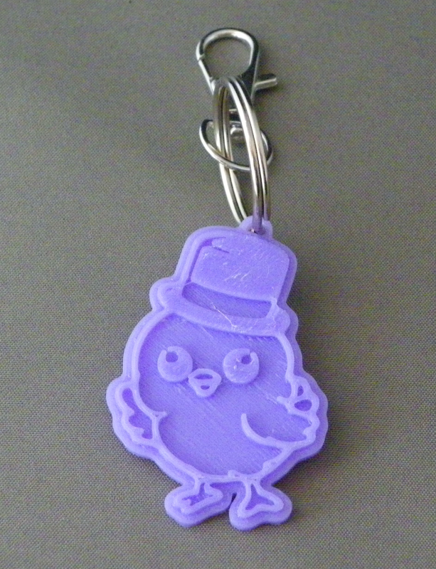 (image for) 3D Prints - Kuiken Sleutelhanger 1 - Paars (Purple)