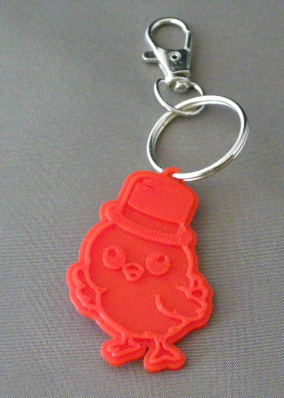 (image for) 3D Prints - Kuiken Sleutelhanger 1 - Rood (Red)