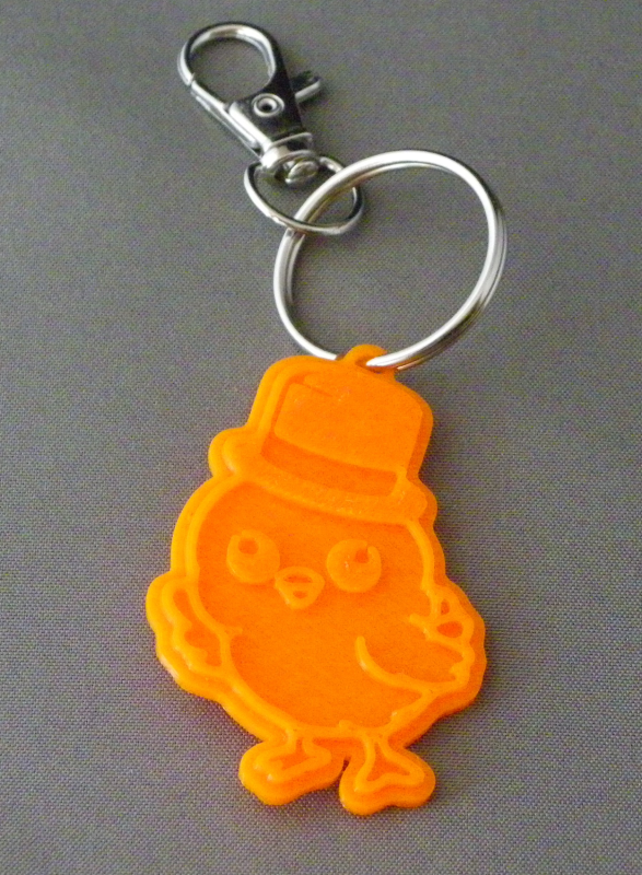 (image for) 3D Prints - Kuiken Sleutelhanger 1 - Zonnig Oranje (Sunny Orange)