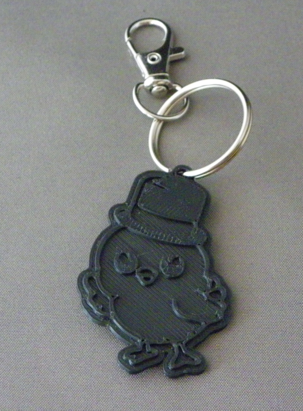 (image for) 3D Prints - Kuiken Sleutelhanger 1 - Zwart (Black)