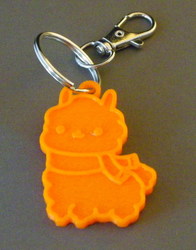 (image for) 3D Prints - Lama Sleutelhanger 2 - Zonnig Oranje (Sunny Orange)