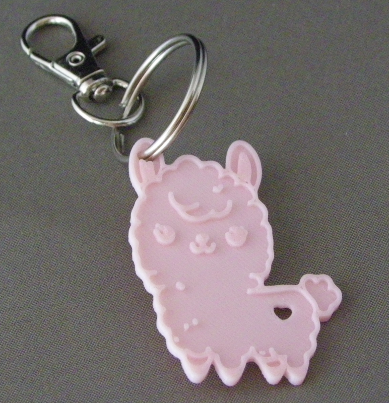 (image for) 3D Prints - Lama Sleutelhanger 3 - Kersenroze (Sakura Pink)