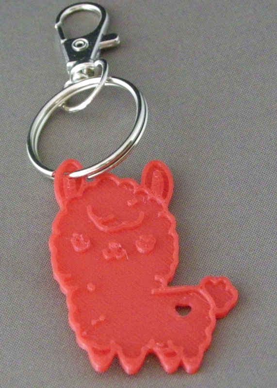 (image for) 3D Prints - Lama Sleutelhanger 3 - Rood (Red)