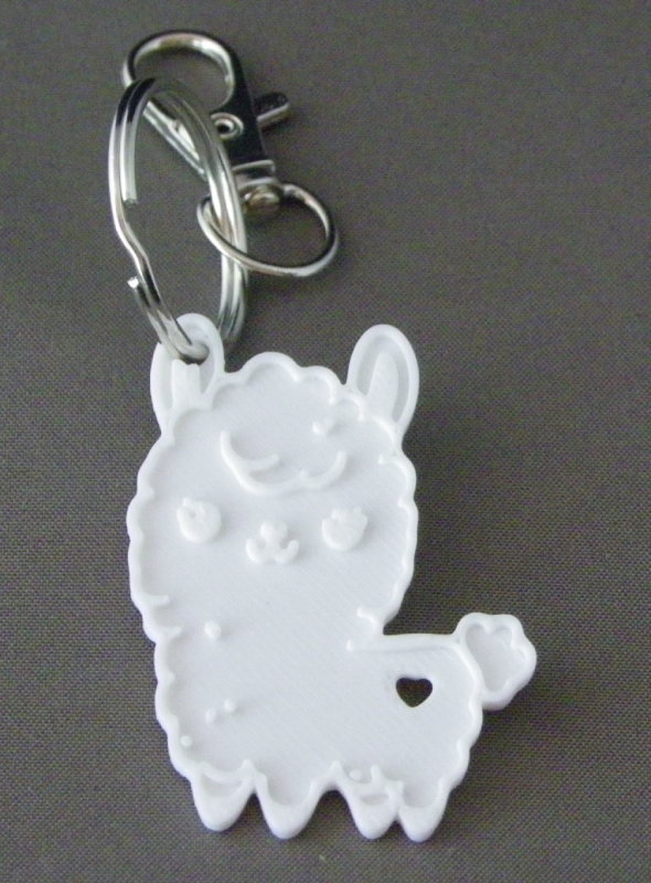 (image for) 3D Prints - Lama Sleutelhanger 3 - Wit (White)