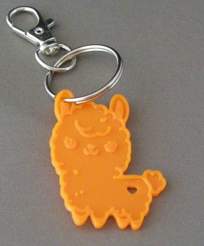 (image for) 3D Prints - Lama Sleutelhanger 3 - Zonnig Oranje (Sunny Orange)