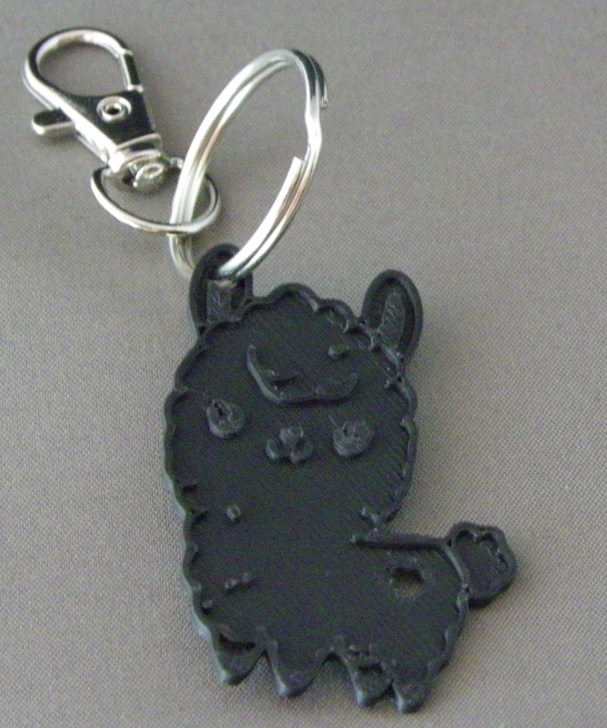 (image for) 3D Prints - Lama Sleutelhanger 3 - Zwart (Black)