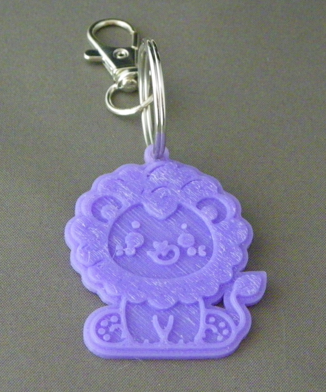 (image for) 3D Prints - Leeuw Sleutelhanger 1 - Paars (Purple)