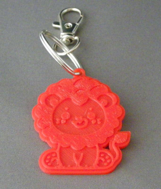 (image for) 3D Prints - Leeuw Sleutelhanger 1 - Rood (Red)