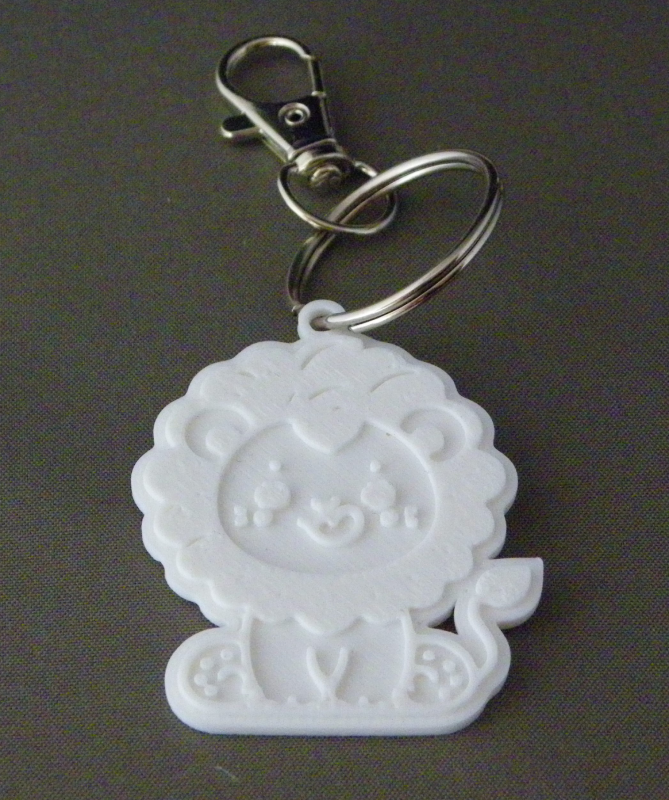 (image for) 3D Prints - Leeuw Sleutelhanger 1 - Wit (White)
