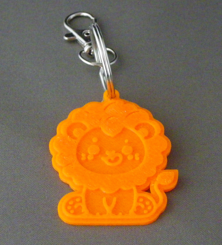 (image for) 3D Prints - Leeuw Sleutelhanger 1 - Zonnig Oranje (Sunny Orange)