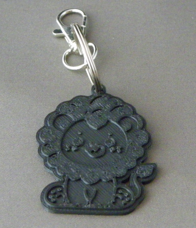 (image for) 3D Prints - Leeuw Sleutelhanger 1 - Zwart (Black)