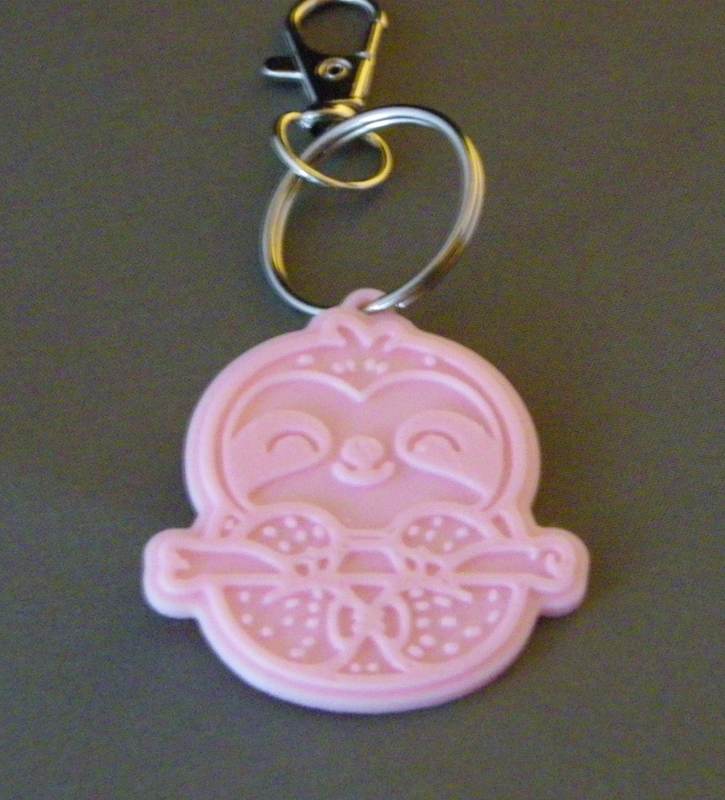 (image for) 3D Prints - Luiaard Sleutelhanger 1 - Kersenroze (Sakura Pink)