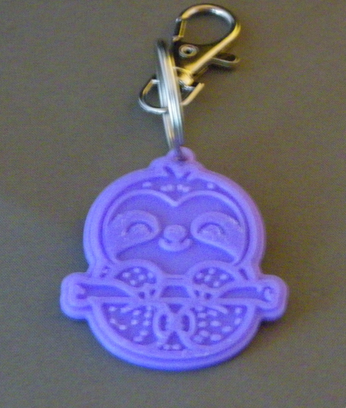 (image for) 3D Prints - Luiaard Sleutelhanger 1 - Paars (Purple)