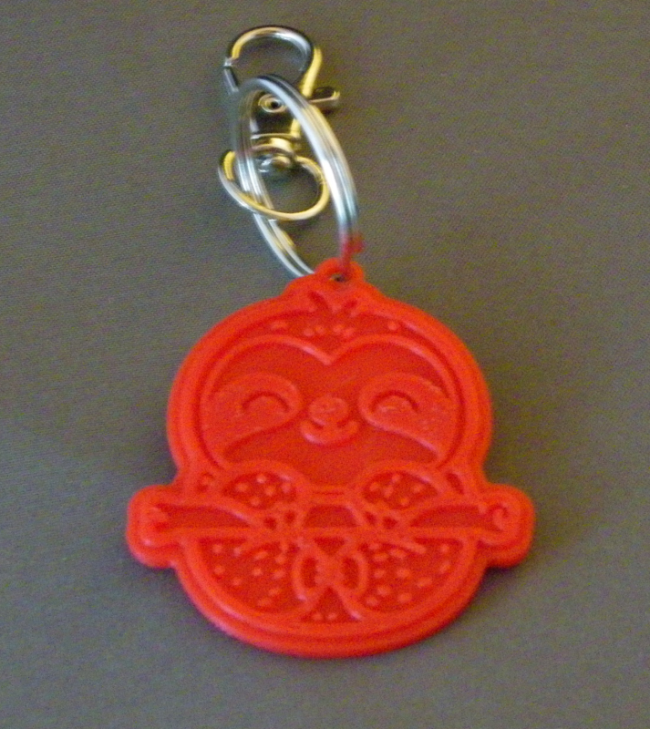 (image for) 3D Prints - Luiaard Sleutelhanger 1 - Rood (Red)