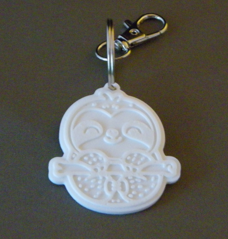 (image for) 3D Prints - Luiaard Sleutelhanger 1 - Wit (White)