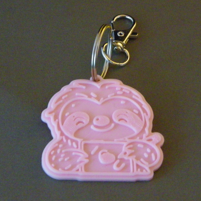 (image for) 3D Prints - Luiaard Sleutelhanger 2 - Kersenroze (Sakura Pink)