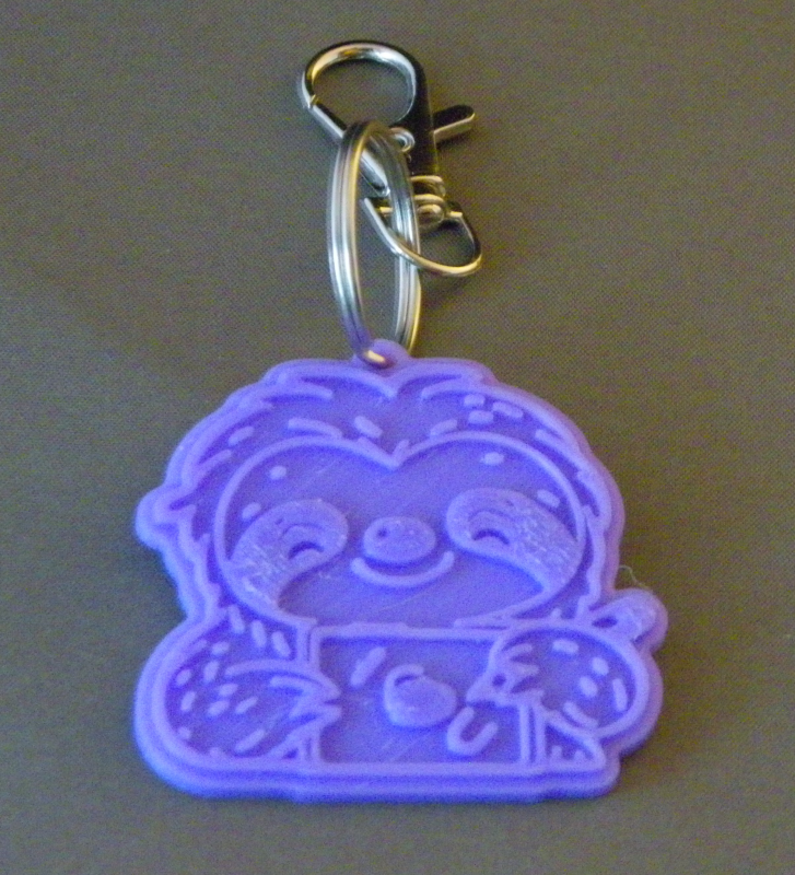 (image for) 3D Prints - Luiaard Sleutelhanger 2 - Paars (Purple)