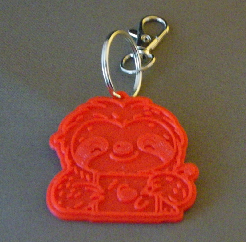 (image for) 3D Prints - Luiaard Sleutelhanger 2 - Rood (Red)