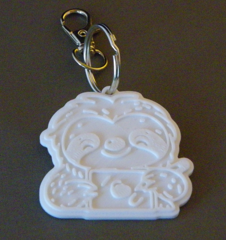 (image for) 3D Prints - Luiaard Sleutelhanger 2 - Wit (White)