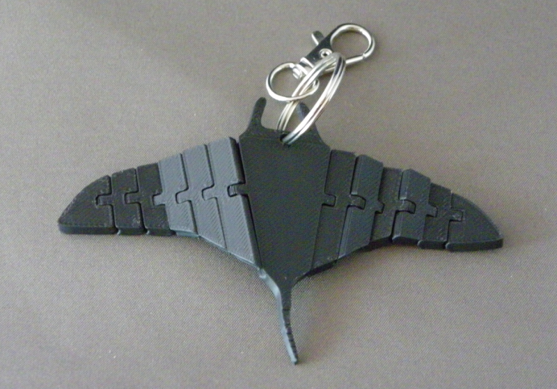 (image for) 3D Prints - Manta Sleutelhanger 1 - Zwart (Black)