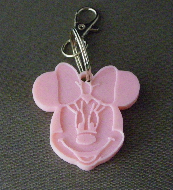 (image for) 3D Prints - Minnie Mouse Sleutelhanger 1 - Kersenroze (Sakura Pink)