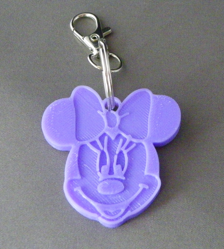 (image for) 3D Prints - Minnie Mouse Sleutelhanger 1 - Paars (Purple)