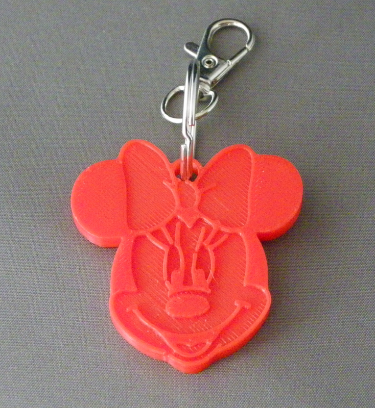 (image for) 3D Prints - Minnie Mouse Sleutelhanger 1 - Rood (Red)