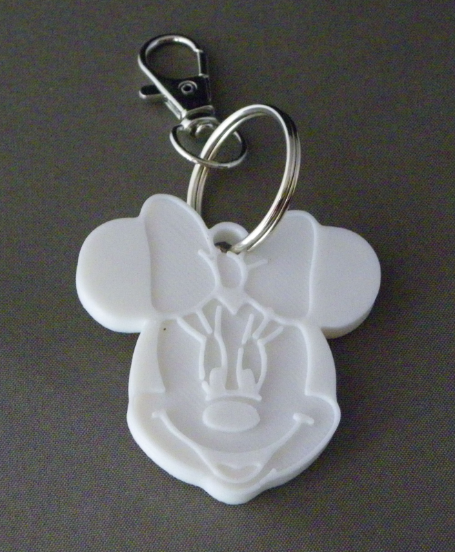 (image for) 3D Prints - Minnie Mouse Sleutelhanger 1 - Wit (White)