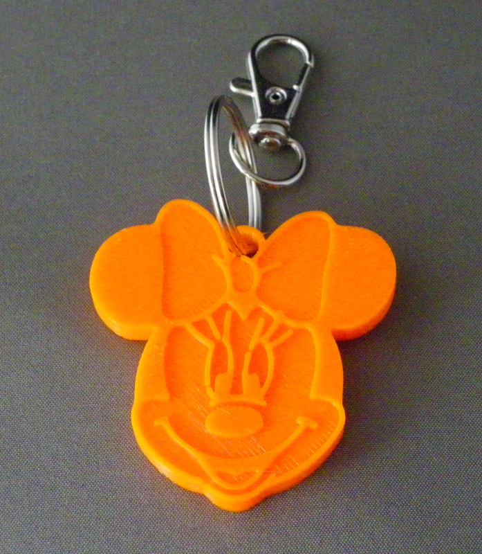 (image for) 3D Prints - Minnie Mouse Sleutelhanger 1 - Zonnig Oranje (Sunny Orange)