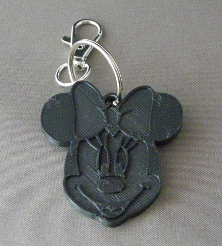 (image for) 3D Prints - Minnie Mouse Sleutelhanger 1 - Zwart (Black)