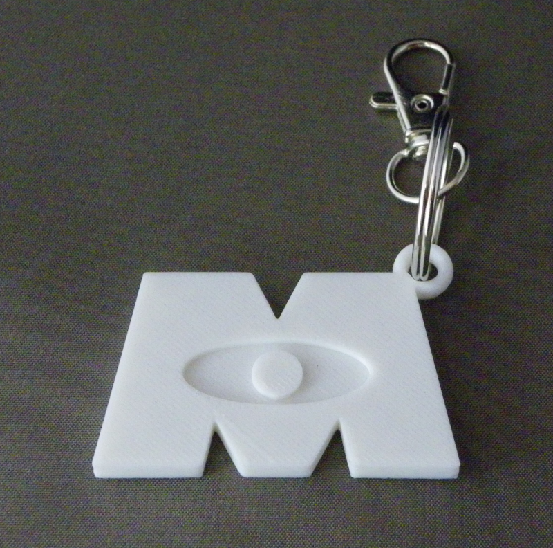 (image for) 3D Prints - Monster Inc Sleutelhanger 1 - Wit (White)