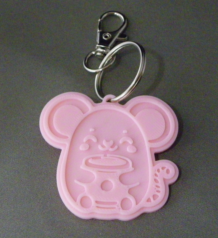 (image for) 3D Prints - Muis Sleutelhanger 1 - Kersenroze (Sakura Pink)