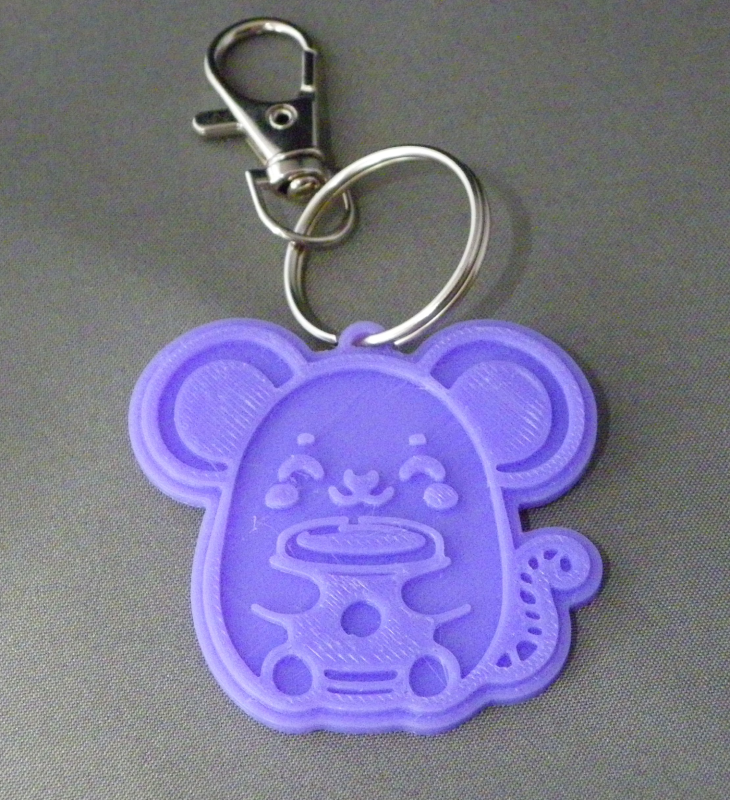 (image for) 3D Prints - Muis Sleutelhanger 1 - Paars (Purple)