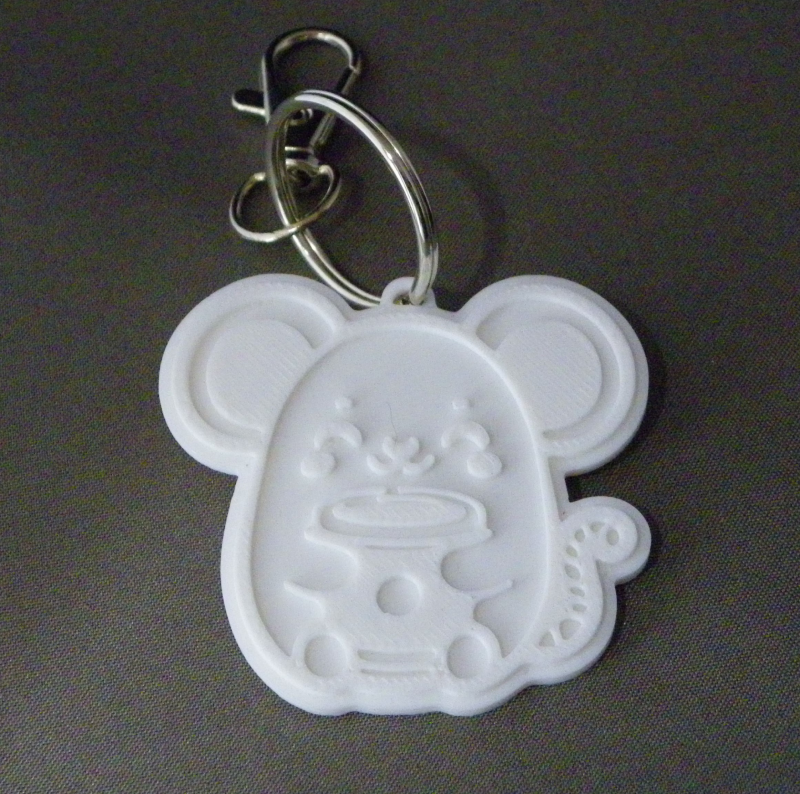 (image for) 3D Prints - Muis Sleutelhanger 1 - Wit (White)