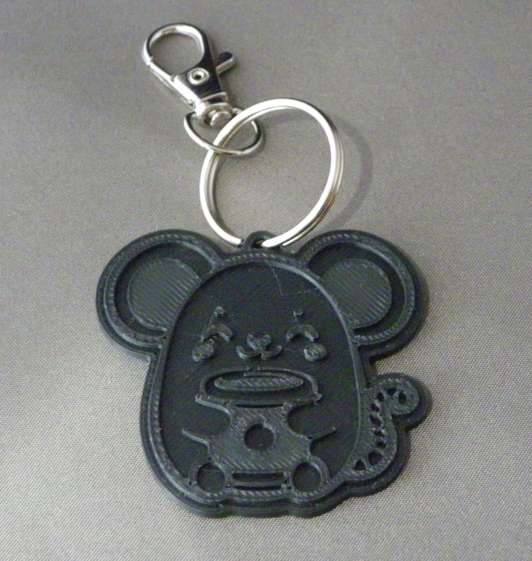 (image for) 3D Prints - Muis Sleutelhanger 1 - Zwart (Black)