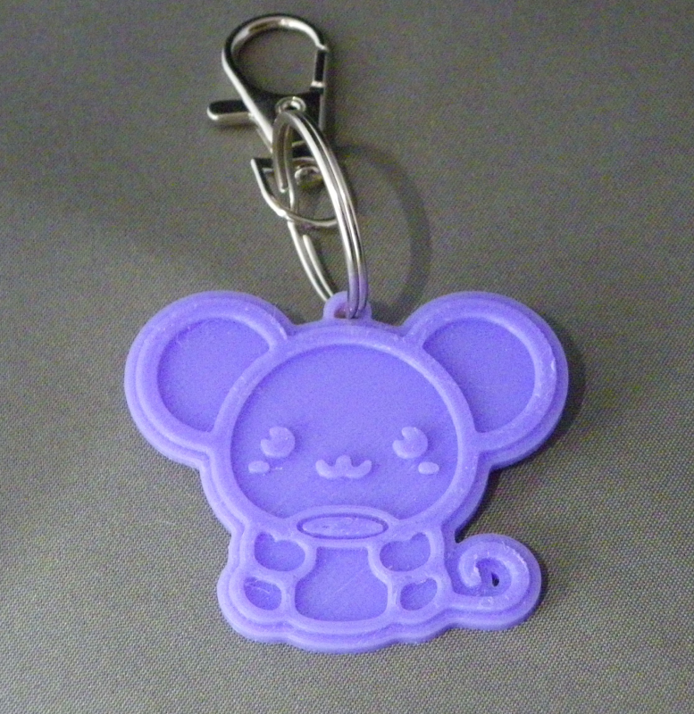 (image for) 3D Prints - Muis Sleutelhanger 2 - Paars (Purple)