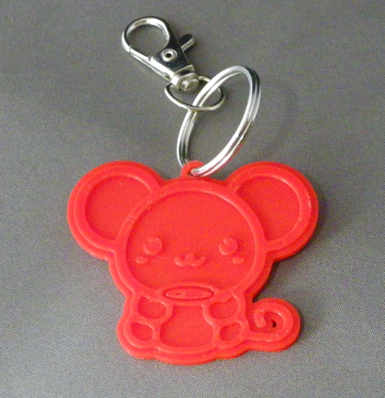 (image for) 3D Prints - Muis Sleutelhanger 2 - Rood (Red)