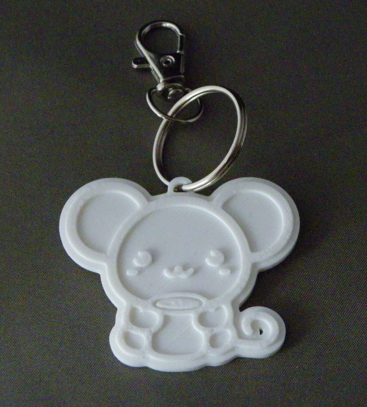 (image for) 3D Prints - Muis Sleutelhanger 2 - Wit (White)
