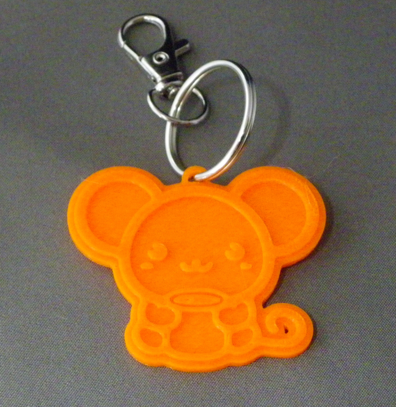 (image for) 3D Prints - Muis Sleutelhanger 2 - Zonnig Oranje (Sunny Orange)