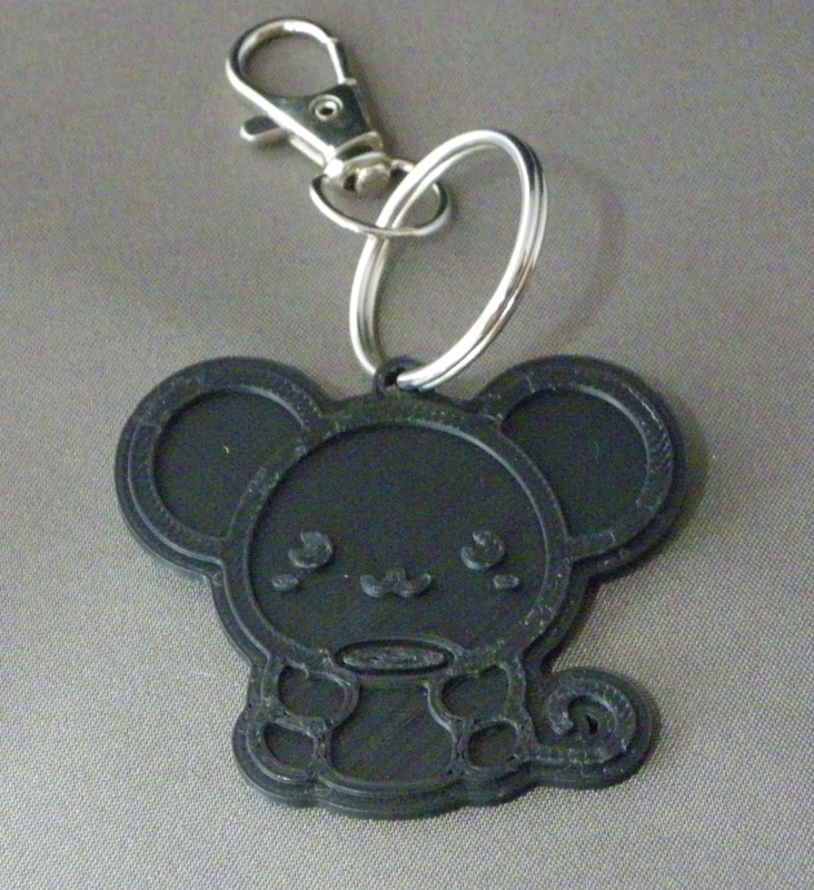(image for) 3D Prints - Muis Sleutelhanger 2 - Zwart (Black)