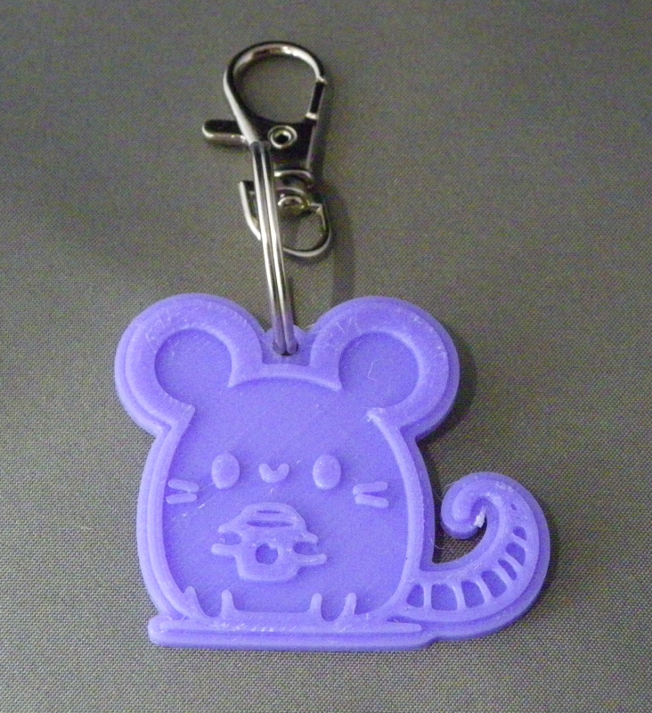 (image for) 3D Prints - Muis Sleutelhanger 3 - Paars (Purple)