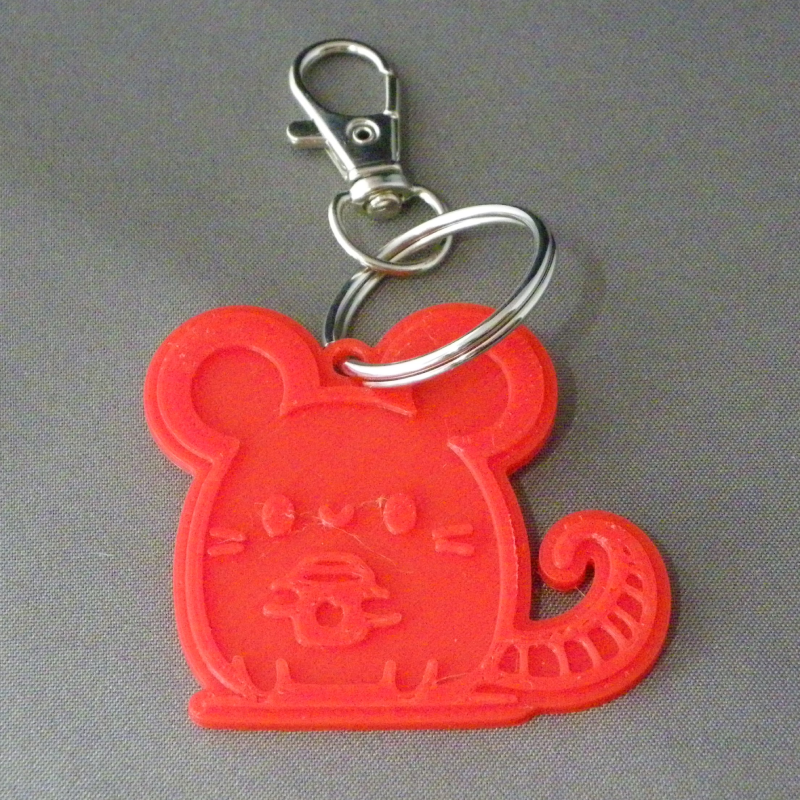 (image for) 3D Prints - Muis Sleutelhanger 3 - Rood (Red)